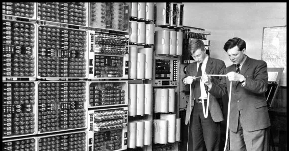 An image of a computer when it was the size of a room